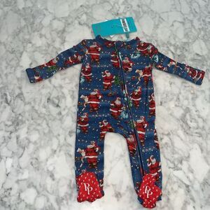 NWT POSH PEANUT SANTA FOOTIE 3/6M